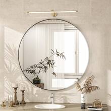 20-24-30-Inch Round Wall Mirror With Black, Gold Frame, Suitable For Bathrooms, Entryways, Bedrooms, And Dressing Areas. - 黑色 - 查看 3