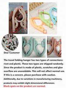 20/10/8/6/5/3/1 件装旅行衣架，便携式可折叠衣架，无夹子，可折叠晾衣架，可折叠旅行衣架，防滑设计，零售店防滑晾衣架，邮轮必备（颜色随机） - 彩色 - 查看 11