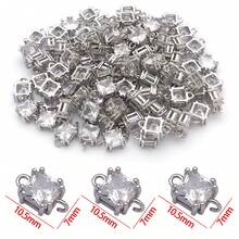 2pcs Brass Square Charms Cubic Zirconia Square Dangle Charm Real 18K Gold Plated Charms With Jump Rings Connecter Charms For DIY Necklace Bracelet Jewelry Making - Multicolor - View 5