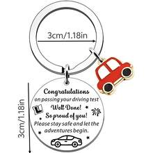 1pc Congratulations On Passing The Driving Exam Gift, Stainless Steel Keychain For New Driver, 17th Birthday Gift, Wishing You A Journey Gifts For Mother, Father, Graduation, And Teacher - Multicolor - View 7