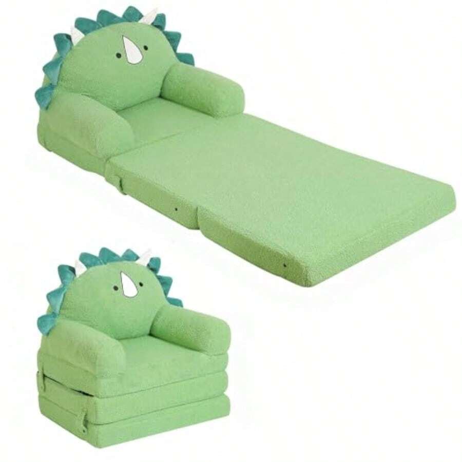 sofá plegable para niños sofá de triceratops con tres cojines de espuma plegables cómodo sofá para niños de 18 meses en adelante. - Triceratops - Ver 1