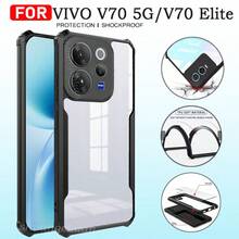 Kính cường lực chống sốc 3 trong 1 cho V70 5G, miếng dán màn hình cường lực toàn màn hình V70 Elite, phim acrylic chống rơi bốn góc, ốp lưng điện thoại trong suốt, miếng dán ống kính cường lực V70, quà tặng mùa xuân kỷ niệm. - 3in1 - Xem 3