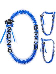2026 Graduation Wreath, 2026 Graduation Money Garland, Handmade Double Braided Graduation Necklace, Graduation Gift Supplies, Unisex Design For High School And University Graduation DIY Party - Double-woven Graduation Ribbon - View 3