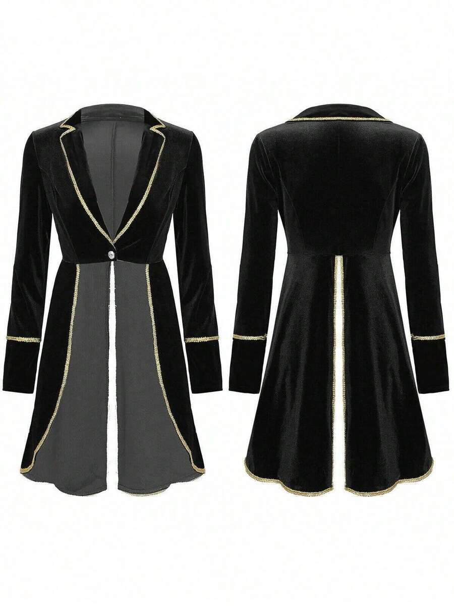 Roupas de Cosplay - Smoking com lapela estilo novo 2022 na cor preta - Ver 1