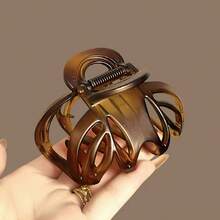 New Spring/Summer Pumpkin Hair Claw, Wide Design High-End Elegant Hair Clip For Thick Hair, Versatile Nape Clip - Multicolor - View 9