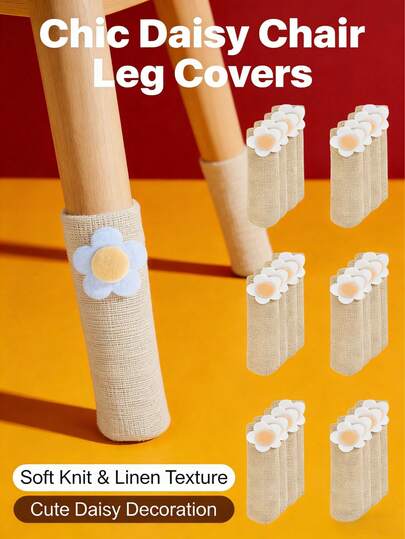 4pcs Knitted Chair Leg Covers, Noise Reduction, Anti-Slip, Anti-Scratch, Protect Furniture Legs, Suitable For Dining Chairs, Sofas, Desks, And Other Furniture, Ideal For Living Room, Bedroom, Study, Perfect Gift For Friends And Family, Chair Leg Protectors, Home Desk & Chair Leg Sleeves