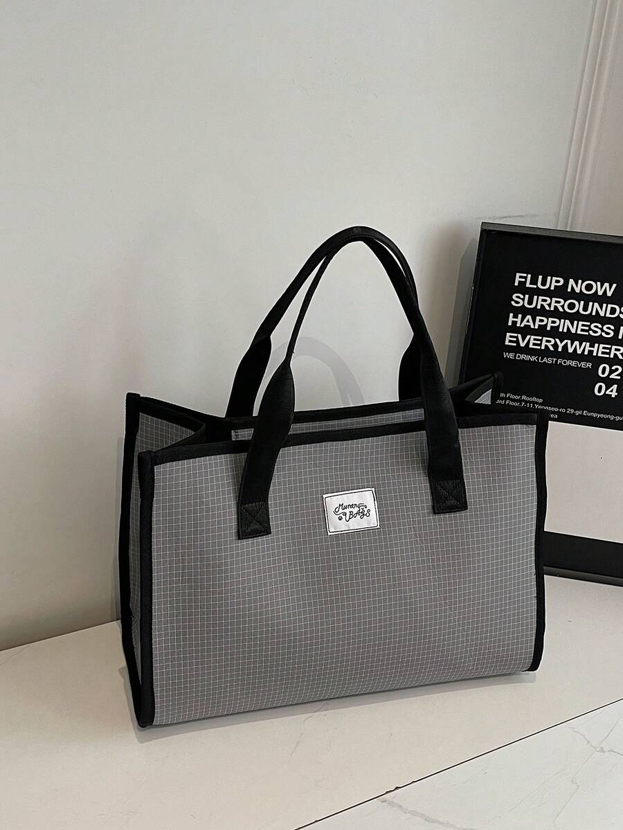 新款极简时尚多功能大号手提包 - 灰色 - 查看 1