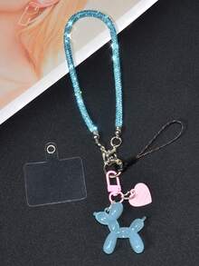 一套奢华小众设计水钻手机防丢腕带，精致时尚全水钻手提短挂链，果冻气球狗手机情侣吊坠，高端创意可爱包包钥匙扣挂件 - 彩色 - 查看 23