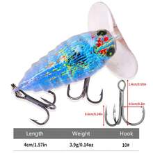 HENGJIA 恒佳 4cm-3.9g 人造瓢虫路亚饵，蝉蜕昆虫假饵，漂浮型路亚饵，适用于黑鲈、鲤鱼等鱼类垂钓 - 彩色 - 查看 7