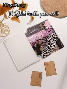 Kingsung 个性化豹纹拼贴图案平板电脑保护套，兼容 iPad 9.7/10.2/10.5/10.9/12.9/Pro 11（第十代），兼容三星 Galaxy Tab S6 Lite 10.4 英寸，兼容 Kindle Paperwhite 第十二代（2024 年款），Kindle 第十一代（2022 年款），Kobo Clara Colour，柔软防摔保护，智能支架/自动唤醒/睡眠功能 - 彩色 - 查看 5