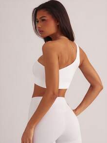 Hauture Cut Out Back Crop Sports Teeworkout Tank Top - White - View 2