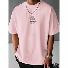 Streetwear Gospel T-Shirt, Religious Church, Prayer, Heart, Flames, Street, Urban Culture, Unisex, 100% Cotton, Top Premium Streetwear, Immediate Shipping, Various Colors!! - 淺粉色 - 查看 3