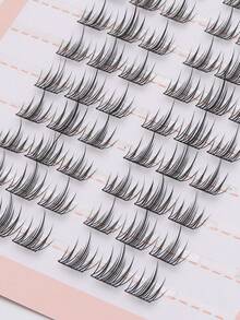 60pcs Natural Looking, Easy To Remove, High-Volume, Suitable For Beginners, Criss-Cross, Cartoon/Nature/Camellia Style, C-Curl, 8-12mm Length, Suitable For Daily, Party, Valentine's Day, Travel, Photography, Holiday Makeup, Segmented Lashes, Individual Lashes, False Eyelashes - C - 查看 5
