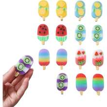 16pcs Cute Ice Cream Erasers For Kids, Kawaii Jelly Fruit Food Erasers Bulk For School Classroom Rewards Party Favors,42891839 - Multicolor - View 1