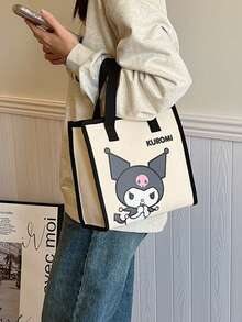 SANRIO 1件新款豹纹帆布大容量手提单肩包，女士款 - 彩色 - 查看 4