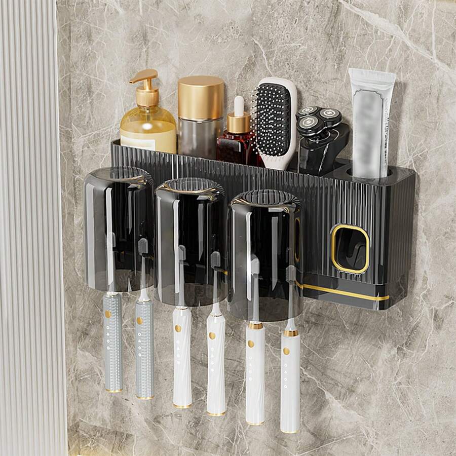 Toothbrush Shelf Set - Black - View 1