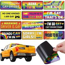 12 Pcs Gay Pride Funny Magnet Bumper Sticker LGBT Rainbow Pride Prank Magnetic Sign For Vehicle Truck Reusable Magnet Sticker For Fridge(Classic) - 12 CÁI - Xem 7