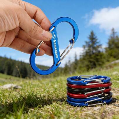 Namkabaw 大号钥匙扣，超轻耐用金属双钩，3.46英寸大号弹簧扣，户外休闲配件，露营必备，适合徒步、骑行、钓鱼等活动。