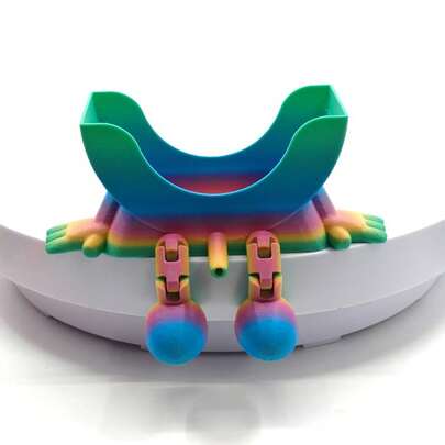 Cute And Fun Drainage Smiling Face Sponge Holder With Drainage Holes And Support Legs | 2026 New Creative 3D Printed Dishwashing Sponge Storage Rack For Kitchen Sink Countertop, A Household Cleaning Tool Made Of Plastic