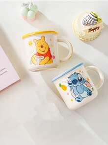 Disney Ceramic Water Cup, Premium Ceramic, Vibrant Printed Patterns, Ergonomic Handle, Non-Slip Base, Easy To Clean, Home, Office, Kitchen, Dining, Study, Daily Use, Collection, Disney Fans, Anime Enthusiasts, Holiday Gifts, Birthday Gifts, Family & Friends Gifts - Multicolor - View 8