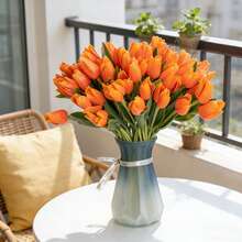 Hoa tulip nhân tạo 1-12 bông, chất liệu PU màu san hô, thích hợp trang trí ngày Valentine và năm mới, đám cưới, nhà cửa, kích thước 14,96 inch. - Nhiều màu - Xem 2