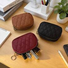 绗缝迷你零钱包 小拉链钱包 女士口红化妆包 - 彩色 - 查看 3