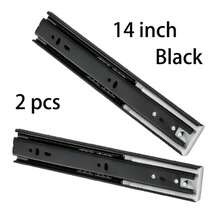 Bộ 2 ray trượt ngăn kéo rộng 45mm, ray trượt mở rộng toàn phần, không tay cầm, thích hợp cho tủ trang điểm, tủ đựng đồ, nhà bếp, nội thất phòng ngủ, ray trượt mở rộng toàn phần 10/12/14 inch. - AA - Xem 12