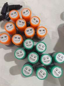 Kotak Stempel Warna Acak - Stempel Tinta Hitam Lucu & Menarik - Stempel yang Menyenangkan - Cocok untuk Penggunaan Kantor Sehari-hari, Label dan Stempel Indikasi, Natal, Halloween, Hari Valentine - A - View 3
