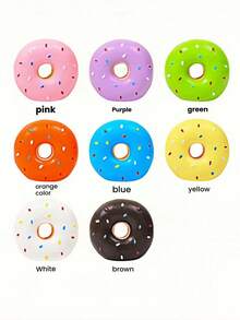 1 pieza Juguete de látex con forma de dona que chirría para mascotas, múltiples colores disponibles, colores brillantes - Multicolor - Ver 3