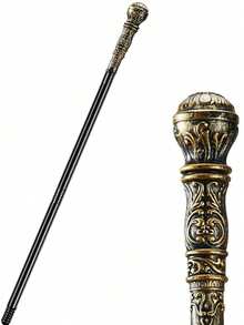 1pc Halloween Cosplay Scepter Wand Prop, Egyptian Pharaoh Snake Head Scepter, King Scepter, Wizard Magic Wand - Black - View 1