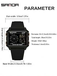 SANDA. SANDA 6368 Fashion Electronic Watches For Man Luminous Calendar Waterproof Clock Outdoor Sports Casual Ladies Digital Wrist Watch - Rose Gold - View 5