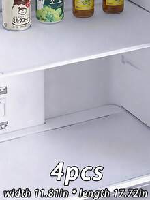 4 piezas de alfombrillas antideslizantes para refrigerador, 30 cm/11.81 in de ancho x 45 cm/17.72 in de largo, impermeables, a prueba de aceite, lavables, fáciles de limpiar - adecuadas para estantes, rejillas de vidrio, armarios, cajones y refrigeradores - Multicolor - Ver 25