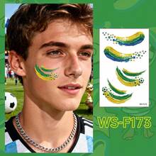 Tatuajes temporales de pintura facial para la Copa Mundial de la FIFA 2026, pegatinas de maquillaje de aficionado al fútbol para eventos de clubes, fiestas - Ver 7