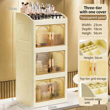 1PC Large Capacity Rotary Bean Dispenser With Divider -10lb-20lb - Waterproof, Moisture-Proof, Insect Proof Bean Storage Container, Suitable For Kitchen Organization, Grain, Nut, Flour, Rice Moisture-Proof And Leak Proof - Portable Kitchen Storage Container - Apricot 3-layer - View 3