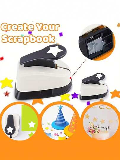 Perfurador de Papel em Formato de Estrela - Ferramenta de Relevo em Formato de Estrela, Ideal para Artesanato, Perfeita para Decorar Cartões de Felicitações e Envelopes. Artesanato Manual DIY, Perfurador de Estrelas Portátil, Ideal para Scrapbooking, Confecção de Cartões e Decorações.