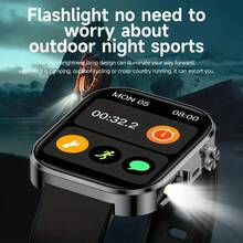 2025 New HD Full Touch Smartwatch For Men And Women - Supports Wireless Calls/Texting/Multi-Sport Modes/Remote Camera Control/Fitness Tracking/Outdoor LED Light, Compatible With Android And , Modern Style HD Display Gift, Fashionable Wearable - Black - View 5