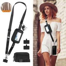 1pc Adjustable Multifunction Lanyard Strap, Suitable For All Types Of Phone Cases, ID Cards, Credit Cards, Passes, Water Bottle Holders, Bags, Minimalist Nylon, Unisex - View 2