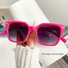 New Fashion Fresh Small Frame Square Plain Versatile Retro Glasses For Women Suitable For Photos And Daily Wear - 粉紅色的 - 查看 6
