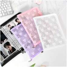 A5/A6/M5 Transparent Lace Heart Binder Set, Includes Binder Cover And Refill Pages, PVC Material, Can Be Used As Photo Storage Bag, Money Wallet, Planner, Notebook, Album, Office & School Supplies, Back To School - Multicolor - View 4