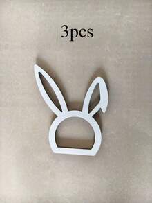 1/3/5/8/10pcs Cute Wooden Napkin Rings | Easter Bunny Design, Suitable For Easter And Rabbit Themed Parties | Wooden Material, No Assembly Required - Multicolor - View 8