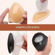 1对女士增胸比基尼垫 - 加厚透气海绵衬里，自粘隐形胸罩罩杯，适用于泳装和内衣，加厚透气海绵胸垫，提升乳沟，泳装配饰，女士内衣配饰，心形硅胶设计，提升胸部，享受舒适支撑，适合游泳、水上运动、沙滩活动、户外活动、运动胸垫、健身、瑜伽、泳池派对、夏威夷派对、女士用品、女士礼物 - 均碼 - 查看 11