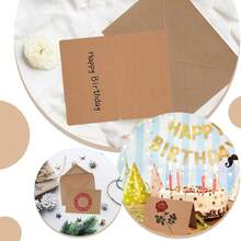 60张牛皮纸信封套装，含空白卡片、折叠卡片、DIY空白卡片、贺卡、邀请卡、生日卡、感谢卡（棕色） - 信封 - 查看 6