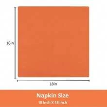 12pcs Solid Color Cloth Napkins, Washable Cotton Table Napkin For Household Dining Fall Autumn Decor Wedding Hotel 45*45cm - Orange - View 2