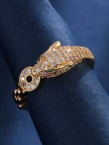 1 chiếc nhẫn nữ, nhẫn hở thời trang cá nhân hóa đính đá Cubic Zirconia, món quà thanh lịch đa năng cho đeo hàng ngày. - Vòng mở - Xem 3