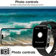 2025 New HD Full Touch Smartwatch For Men And Women - Supports Wireless Calls/Texting/Multi-Sport Modes/Remote Camera Control/Fitness Tracking/Outdoor LED Light, Compatible With Android And , Modern Style HD Display Gift, Fashionable Wearable - Black - View 9