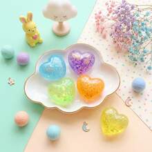 1pc Glowing Heart-Shaped Squishy Toy: Shiny Transparent Heart-Shaped Squishy Toy, Soft Slow Rising, Suitable For Children And Adults, Great For Desktop Games And Stress Relief. - NNL10 - View 4