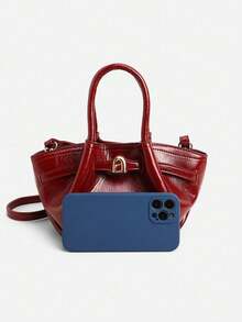 Dedoo European And American Fashion Design Buckle Suede Bucket Bag, Women's Autumn/Winter Shopping, Commuting, Party Gift Handbag - Burgundy - View 7