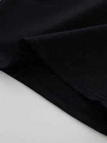 SU ER 男士印花圆领短袖T恤和抽绳短裤休闲套装 - 黑色 - 查看 7