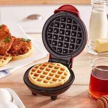 Portable Mini Electric Waffle Maker For Making Round Sandwiches For Breakfast At Home - Red - View 8