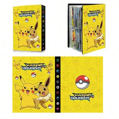 pokemon Album đựng thẻ, Album sưu tập thú cưng Pocket Monster. Hộp đựng thẻ, Hộp sưu tập thẻ 4 ngăn, Album đựng thẻ, Có thể chứa đến 240 thẻ các loại.